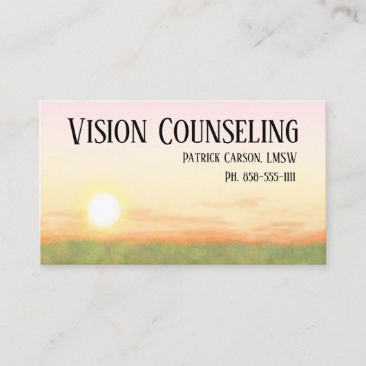 Friedliche Sunset Counseling Beruflich Visitenkarte (Vorderseite)