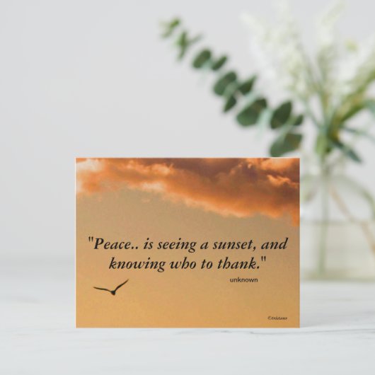 Friedliche Sunset Postkarte (Stehend Vorderseite)