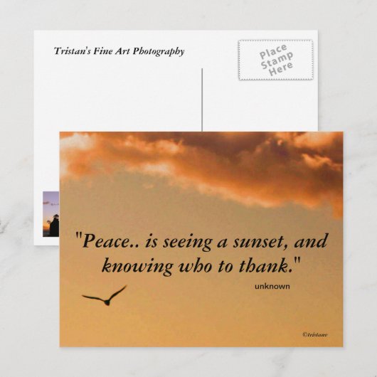 Friedliche Sunset Postkarte (Vorne/Hinten)