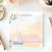 Friedliche Sunset Sailboat Wasserfarbe Personalisi Notizblock