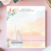 Friedliche Sunset Sailboat Wasserfarbe Personalisi Notizblock