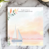 Friedliche Sunset Sailboat Wasserfarbe Personalisi Notizblock