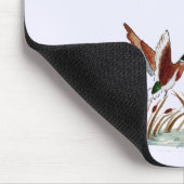 Friedliche Szene Mallard Duck über Kattails Mousepad (Ecke)