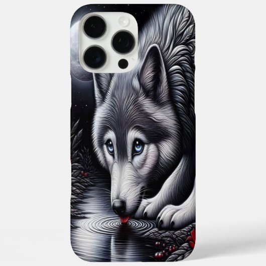 Friedliche Szene mit weißem Wolf Case-Mate iPhone Hülle (Rückseite)