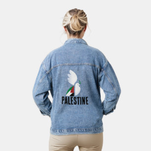 Friedliche Taube mit freier palästinensischer Flag Jeansjacke