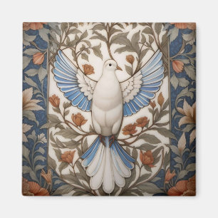 Friedliche Taube William Morris Inspirierte Blumen Magnet