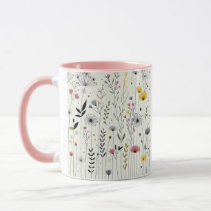 Friedliche Taubenkunst-Tasse, Blumenvogel-Design, Tasse