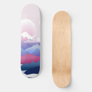 Friedliche Tempellandschaft bei Morgengrauen Skateboard