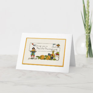 Friedliche Thanksgiving-Grußkarte Feiertagskarte
