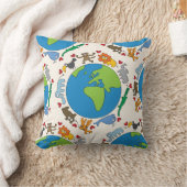 Friedliche Tiere aus Niedlichen Cartoon auf der ga Kissen (Decke)