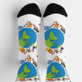 Friedliche Tiere aus Niedlichen Cartoon auf der ga Socken (Oben)