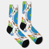 Friedliche Tiere aus Niedlichen Cartoon auf der ga Socken (Rechts)