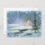 FRIEDLICHE TIPI & SNOWFLAKEN VON SHARON SHARPE POSTKARTE (Vorne/Hinten)