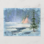 FRIEDLICHE TIPI & SNOWFLAKEN VON SHARON SHARPE POSTKARTE (Vorderseite)