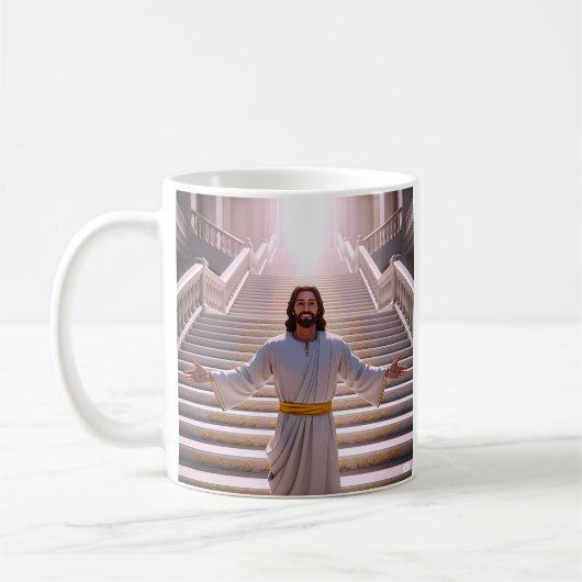 Friedliche Treppe Jesus Kaffeetasse (Links)
