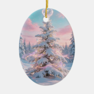 Friedliche und liebevolle Weihnachtszeit Karte Keramik Ornament