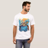 Friedliche Unterwasser-Schildkröte  T-Shirt (Vorne ganz)