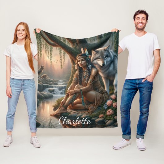 Friedliche Verbindung zur Natur Fleecedecke (Beispiel)