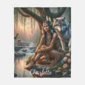 Friedliche Verbindung zur Natur Fleecedecke (Vorderseite)