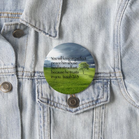 Friedliche Verse Verse Isaiah 26:3 Button (Beispiel)