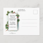 Friedliche Vintage Winterschneeszene mit Holly Postkarte (Rückseite)