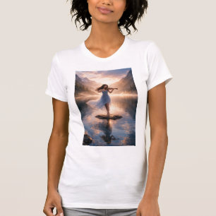 Friedliche Violinenmelodie – Sonnenuntergang am Be T-Shirt