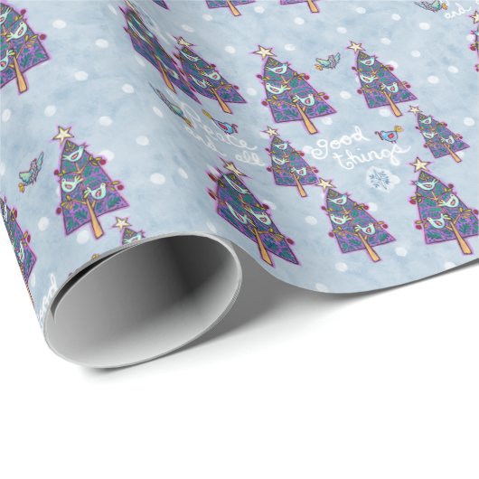 Friedliche Vögel und Baum-Verpackungs-Papier Geschenkpapier (Rolleneckpunkt)