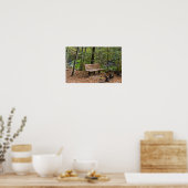 Friedliche Waldbank im Herbst Poster (Küche)