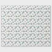 Friedliche Waldkatzen Winter Schnee Kiefer Geschen Geschenkpapier (Flach)