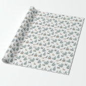 Friedliche Waldkatzen Winter Schnee Kiefer Geschen Geschenkpapier (Ungerollt)