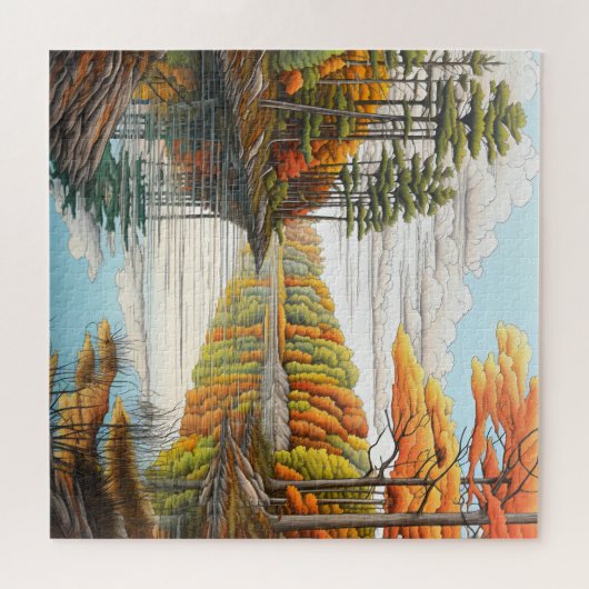 Friedliche Waldlandschaft Puzzle (Horizontal)