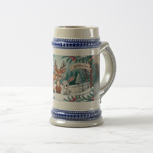 Friedliche Waldtiere Bierglas (VorderseiteRechts)
