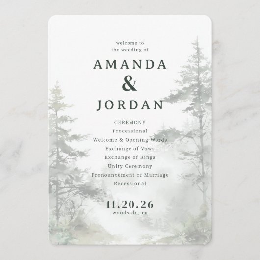 Friedliche Wasserfarben-Bäume in Pastellfarben Programm (Vorderseite)