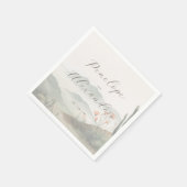 Friedliche Wasserfarben-Landschaft in Pastell Serviette (Ecke)