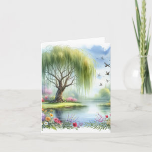Friedliche Wasserfarbenlandschaft Blank