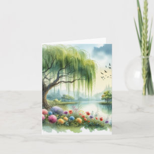 Friedliche Wasserfarbenlandschaft Blank