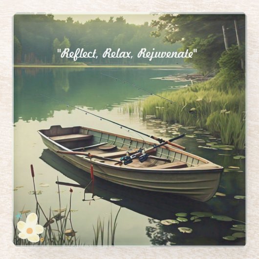 "Friedliche Wassermomente" Glasuntersetzer (Vorderseite)