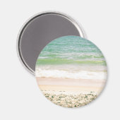 Friedliche Waves Pastel Beach Fotografie Magnet (Vorderseite/Rückseite)