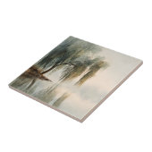 Friedliche Weidenbaum-Reflektion Naturkunst (13) Fliese (Seite)