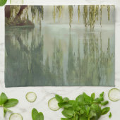 Friedliche Weidenbaum-Reflexion Naturkunst (8) Geschirrtuch (Gefaltet)