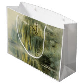Friedliche Weidenbaum-Reflexions-Naturkunst (10) Große Geschenktüte (Rückseite Schrägansicht)