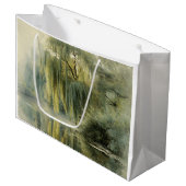 Friedliche Weidenbaum-Reflexions-Naturkunst (10) Große Geschenktüte (Vorderseite Schrägansicht)