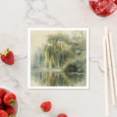Friedliche Weidenbaum-Reflexions-Naturkunst (10) Serviette (Beispiel)