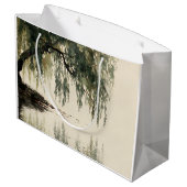 Friedliche Weidenbaum-Reflexions-Naturkunst (11) Große Geschenktüte (Rückseite Schrägansicht)