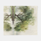 Friedliche Weidenbaum-Reflexions-Naturkunst (12) Fleecedecke (Vorderseite (Horizontal))