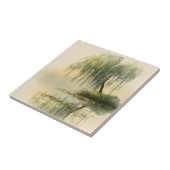 Friedliche Weidenbaum-Reflexions-Naturkunst (1) Fliese (Seite)