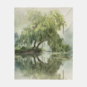 Friedliche Weidenbaum-Reflexions-Naturkunst (5) Fleecedecke (Vorderseite)