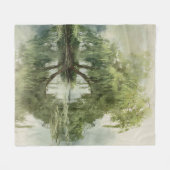 Friedliche Weidenbaum-Reflexions-Naturkunst (5) Fleecedecke (Vorderseite (Horizontal))