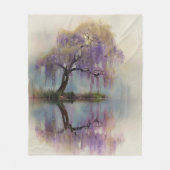 Friedliche Weidenbaum-Reflexions-Naturkunst (6) Fleecedecke (Vorderseite)