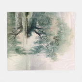 Friedliche Weidenbaum-Reflexions-Naturkunst (7) Fleecedecke (Vorderseite (Horizontal))